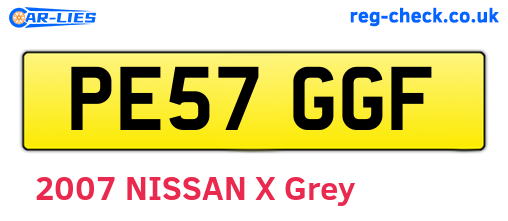 PE57GGF are the vehicle registration plates.