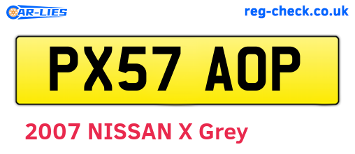 PX57AOP are the vehicle registration plates.