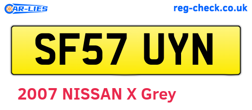 SF57UYN are the vehicle registration plates.