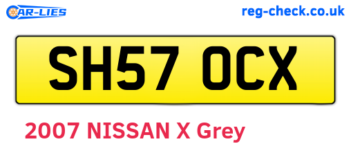 SH57OCX are the vehicle registration plates.
