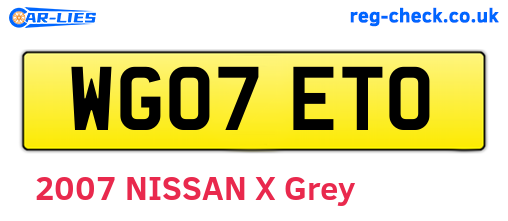 WG07ETO are the vehicle registration plates.