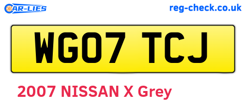 WG07TCJ are the vehicle registration plates.