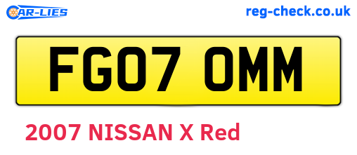 FG07OMM are the vehicle registration plates.