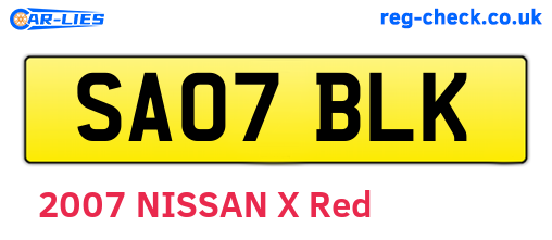 SA07BLK are the vehicle registration plates.