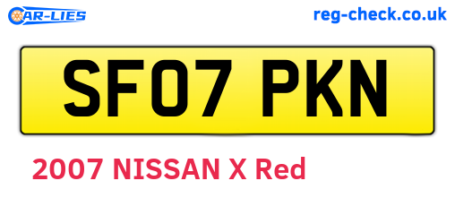SF07PKN are the vehicle registration plates.