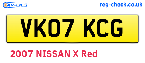 VK07KCG are the vehicle registration plates.