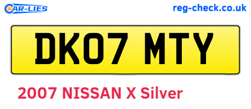 DK07MTY are the vehicle registration plates.