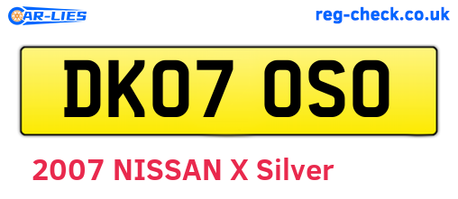 DK07OSO are the vehicle registration plates.