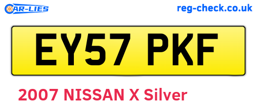 EY57PKF are the vehicle registration plates.