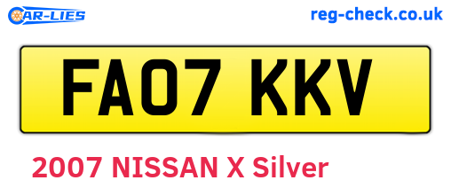FA07KKV are the vehicle registration plates.