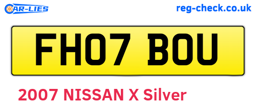 FH07BOU are the vehicle registration plates.