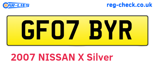 GF07BYR are the vehicle registration plates.