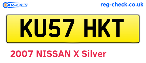 KU57HKT are the vehicle registration plates.
