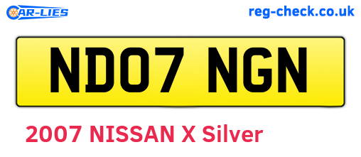 ND07NGN are the vehicle registration plates.