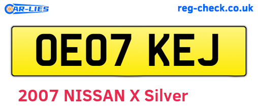 OE07KEJ are the vehicle registration plates.