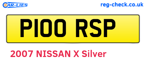 P100RSP are the vehicle registration plates.