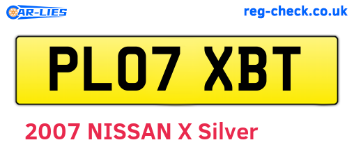 PL07XBT are the vehicle registration plates.