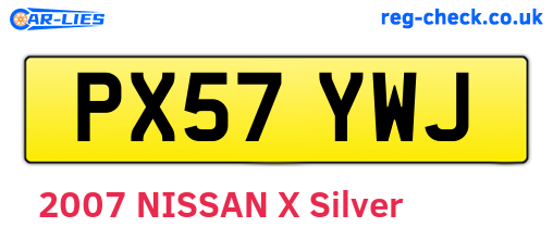 PX57YWJ are the vehicle registration plates.