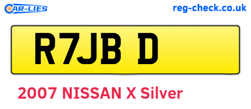 R7JBD are the vehicle registration plates.