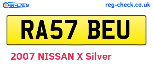 RA57BEU are the vehicle registration plates.