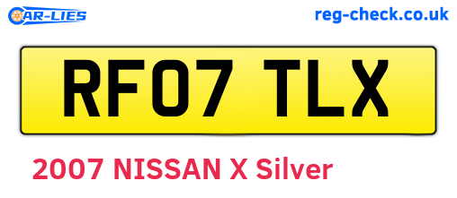 RF07TLX are the vehicle registration plates.