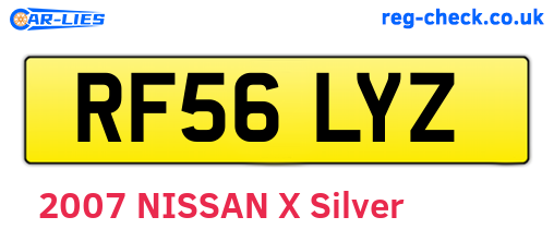 RF56LYZ are the vehicle registration plates.