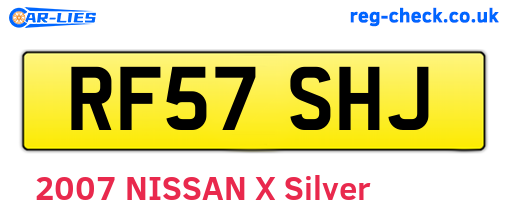 RF57SHJ are the vehicle registration plates.