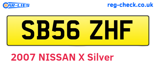 SB56ZHF are the vehicle registration plates.