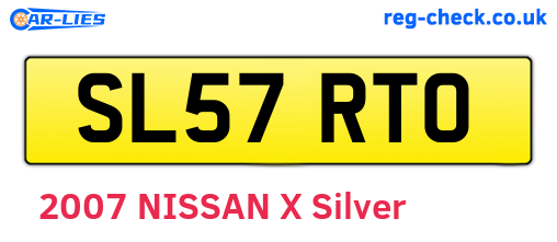 SL57RTO are the vehicle registration plates.