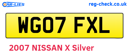 WG07FXL are the vehicle registration plates.