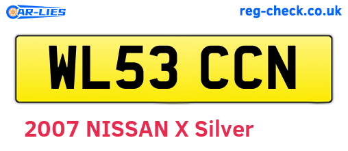 WL53CCN are the vehicle registration plates.