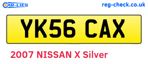 YK56CAX are the vehicle registration plates.