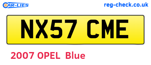 NX57CME are the vehicle registration plates.