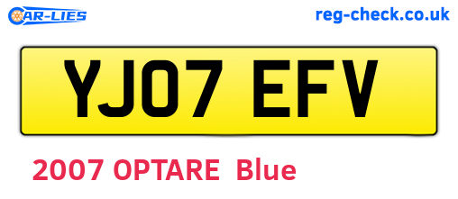 YJ07EFV are the vehicle registration plates.