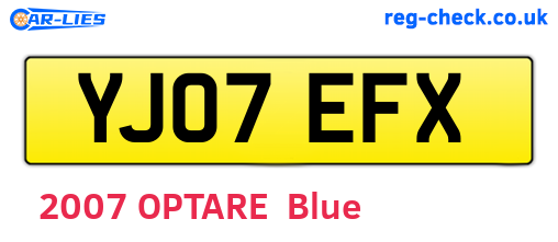 YJ07EFX are the vehicle registration plates.