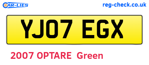 YJ07EGX are the vehicle registration plates.