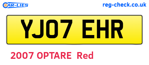 YJ07EHR are the vehicle registration plates.