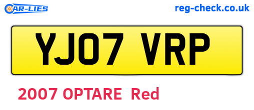 YJ07VRP are the vehicle registration plates.