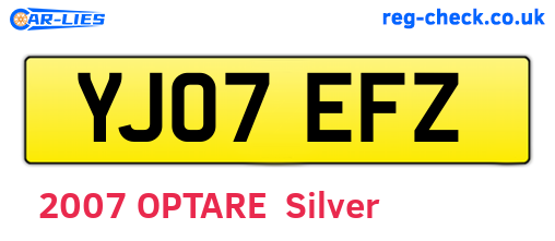 YJ07EFZ are the vehicle registration plates.