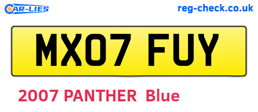 MX07FUY are the vehicle registration plates.