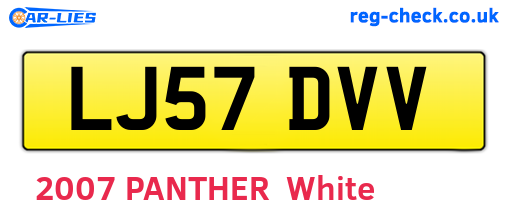 LJ57DVV are the vehicle registration plates.