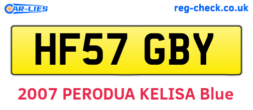 HF57GBY are the vehicle registration plates.