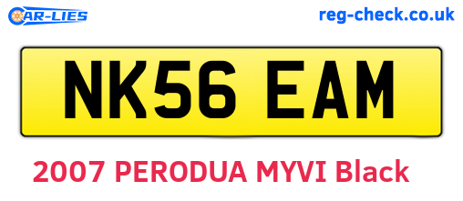 NK56EAM are the vehicle registration plates.