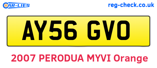 AY56GVO are the vehicle registration plates.