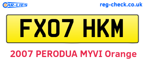 FX07HKM are the vehicle registration plates.