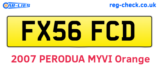 FX56FCD are the vehicle registration plates.