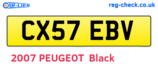 CX57EBV are the vehicle registration plates.