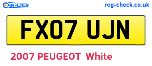 FX07UJN are the vehicle registration plates.