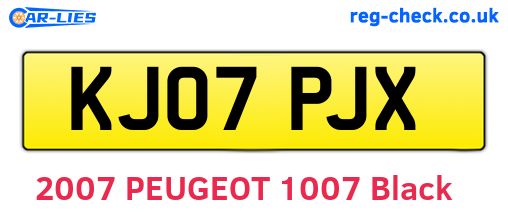 KJ07PJX are the vehicle registration plates.