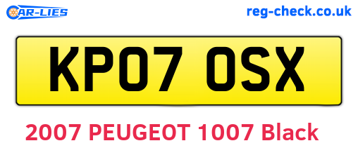 KP07OSX are the vehicle registration plates.